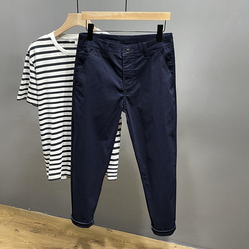 Herren Sommer Casual Dünne Cropped Hose, Übergröße, Lockere Passform, Schmales Bein, Haremshose