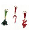Christmas Tree Santa Claus Keychain Cane Metal Xmas Pendant  Christmas Gifts