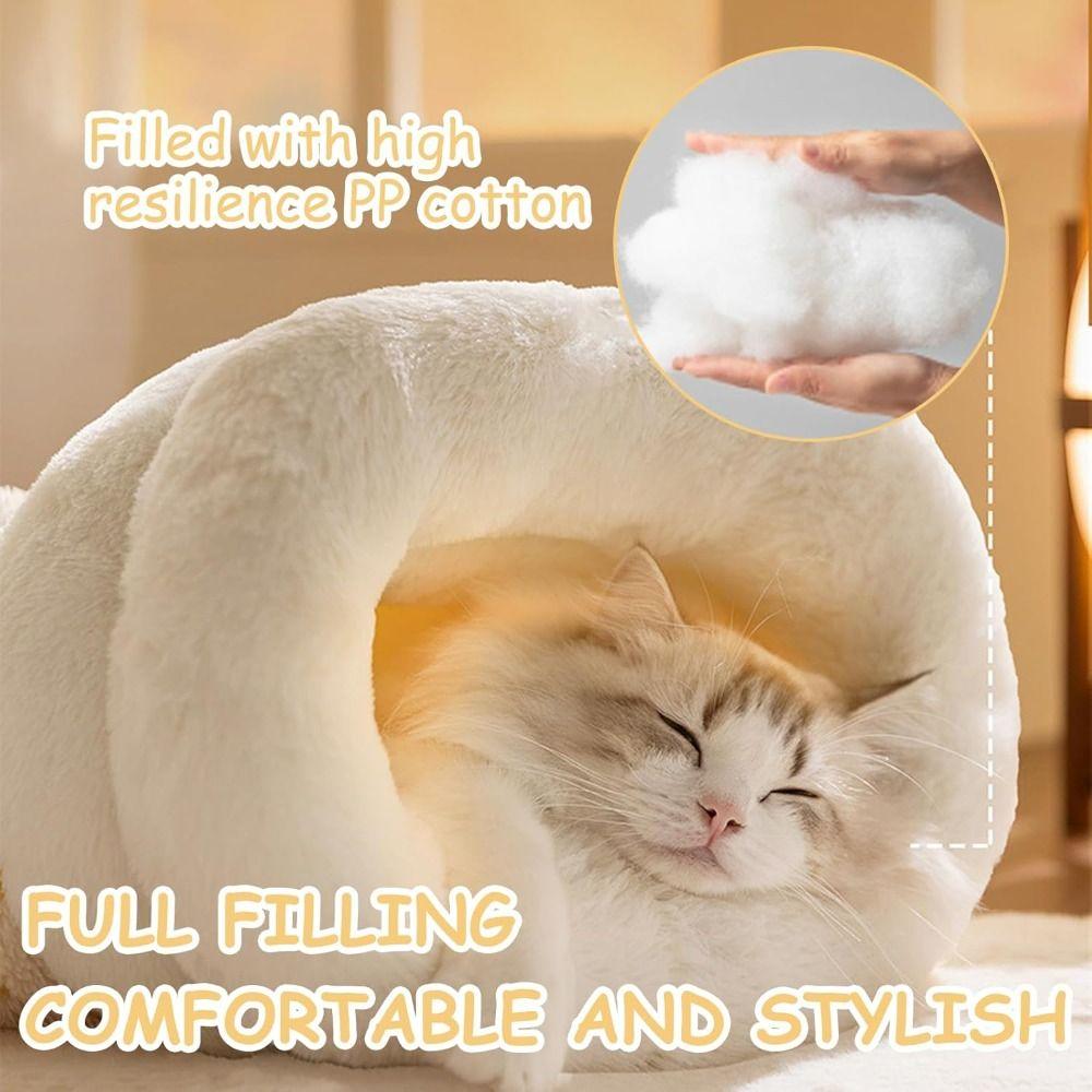 Plush Cat Sleeping Bag 360°Wrap Pet Nest Cozy Pet Snuggle Sack