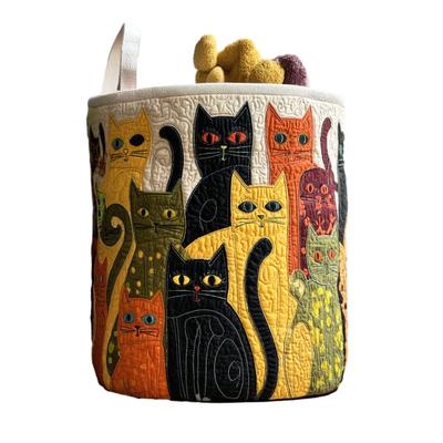 Cesto per la Biancheria Trapuntato Pieghevole Tessuto Boho Cesto Portabiancheria Carino Gatto Cesto Portaoggetti per Vestiti Giocattoli Coperte Asilo Nido Camera da Letto