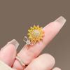 Lucky Golden Sunflower Zircon Brooch Premium Quality Shiny Fashion Pin for Ladies Party Prom Outfit Decor Best Gift for Her