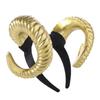 Gothic Halloween Devil Headband Artificial Goat Horn Hair Hoop Black Demon Horn Headwear  Adults