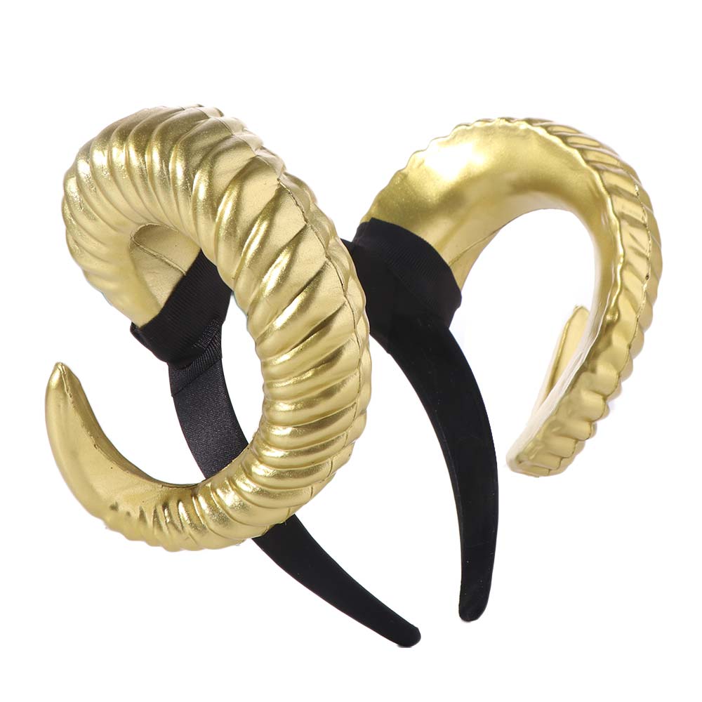 Artificial Black Demon Horn Headwear Realistic Goat Horn Hair Hoop  Children