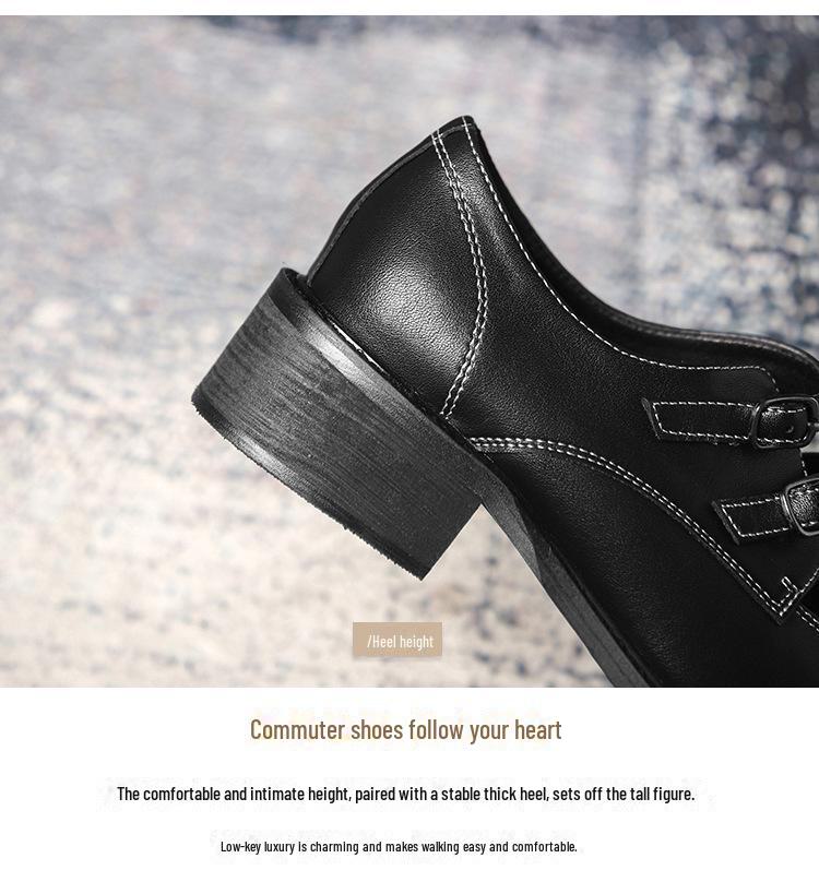 Chunky Heel Mary Jane Shoes - Autumn/Winter College Style, Round Toe, Medium Heel, Retro Leather