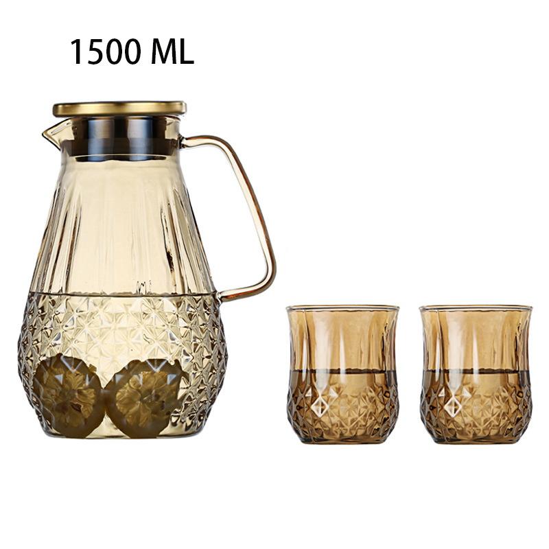 champagne color Heat-resistant glass teapot Large capacity thickened explosion-proof glass Household daily necessities teapot