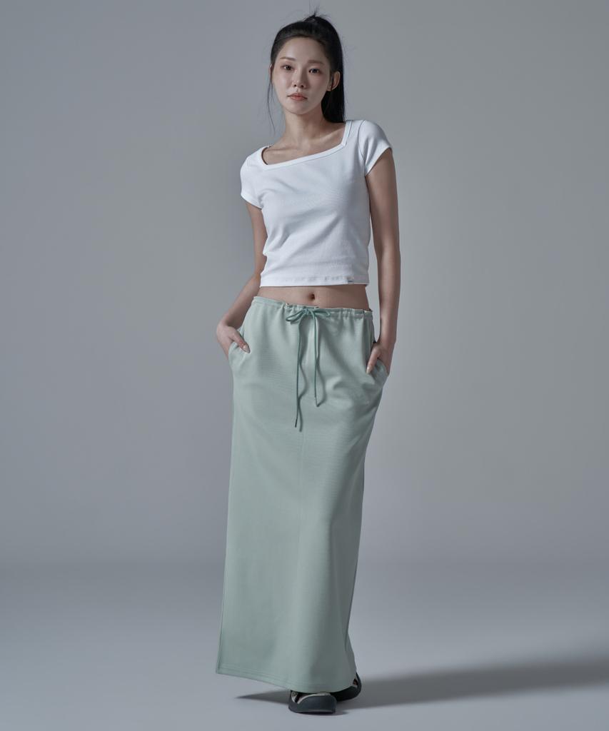 War For Woman Wsk-04 String Banding Long Skirt_Mint