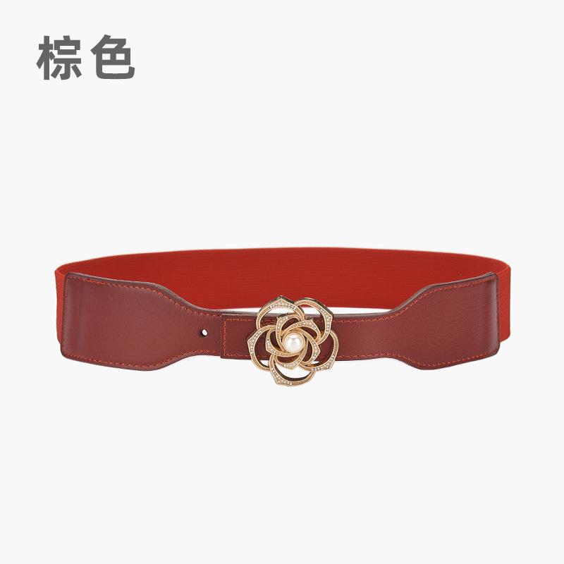 Pearl Buckle Elastic Waist Seal Simple Elastic Belt Women'S Fine Decorative Dress Small Belt With Accessories