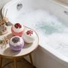 Bomba de banho de tamanho grande, banho de espuma para banheira, bola de banho, banho para criança menina, bola de sal de banho com óleo essencial espumante, flor de espuma para banho