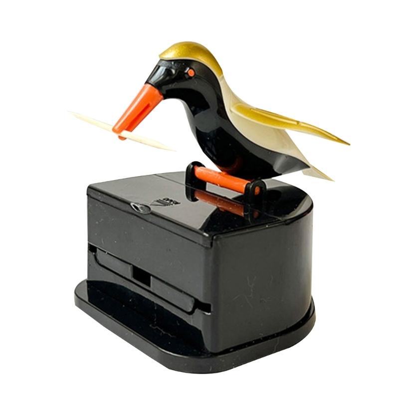 Druck-Zahnstocherspender Niedlicher kleiner Vogel-Zahnstocherhalter Automatischer Zahnstocher-Organizer-Kasten Heimdekorationen