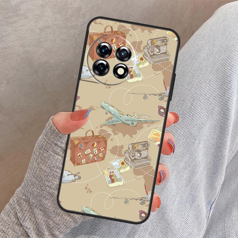 World Map Travel Cover For OnePlus Nord 4 3 CE 2 Lite N20 N10 N30 OnePlus 8T 10T 13 13R 12 12R 11 10 Pro Case