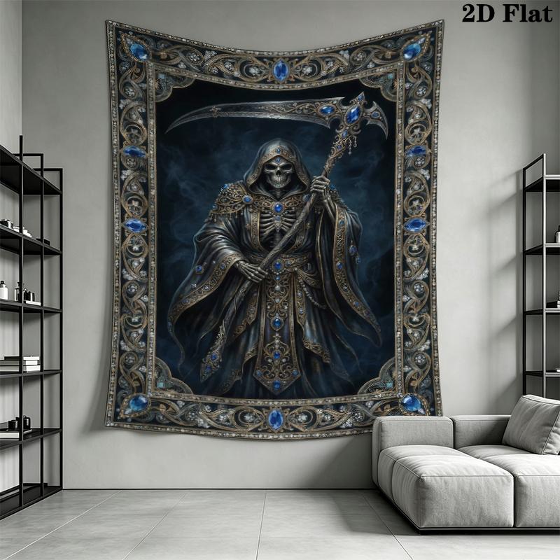 Death Wall Tapestry Aesthetic Wall Hanging Printed Fabric Blanket Decorative Tapestries for Bedroom Living Room Home Decor