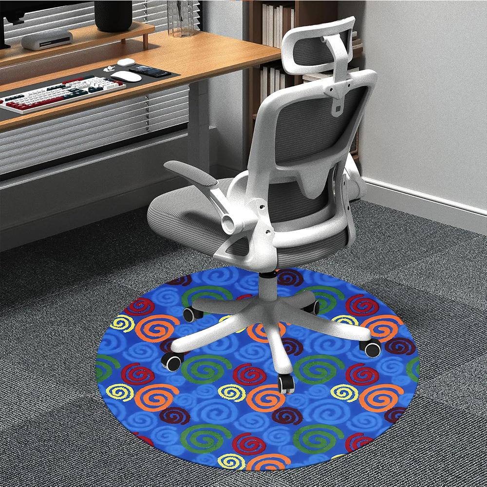 

1pc Spiral Pattern Chair Carpet for Office Machine Washable Rug for Office, Good Gift for Family or Friends yy251225223 80cm by 80cm