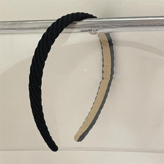 Women Headband Anti-Slip Inner Side Sponge Filling Handmade Knitting Hair Hoop