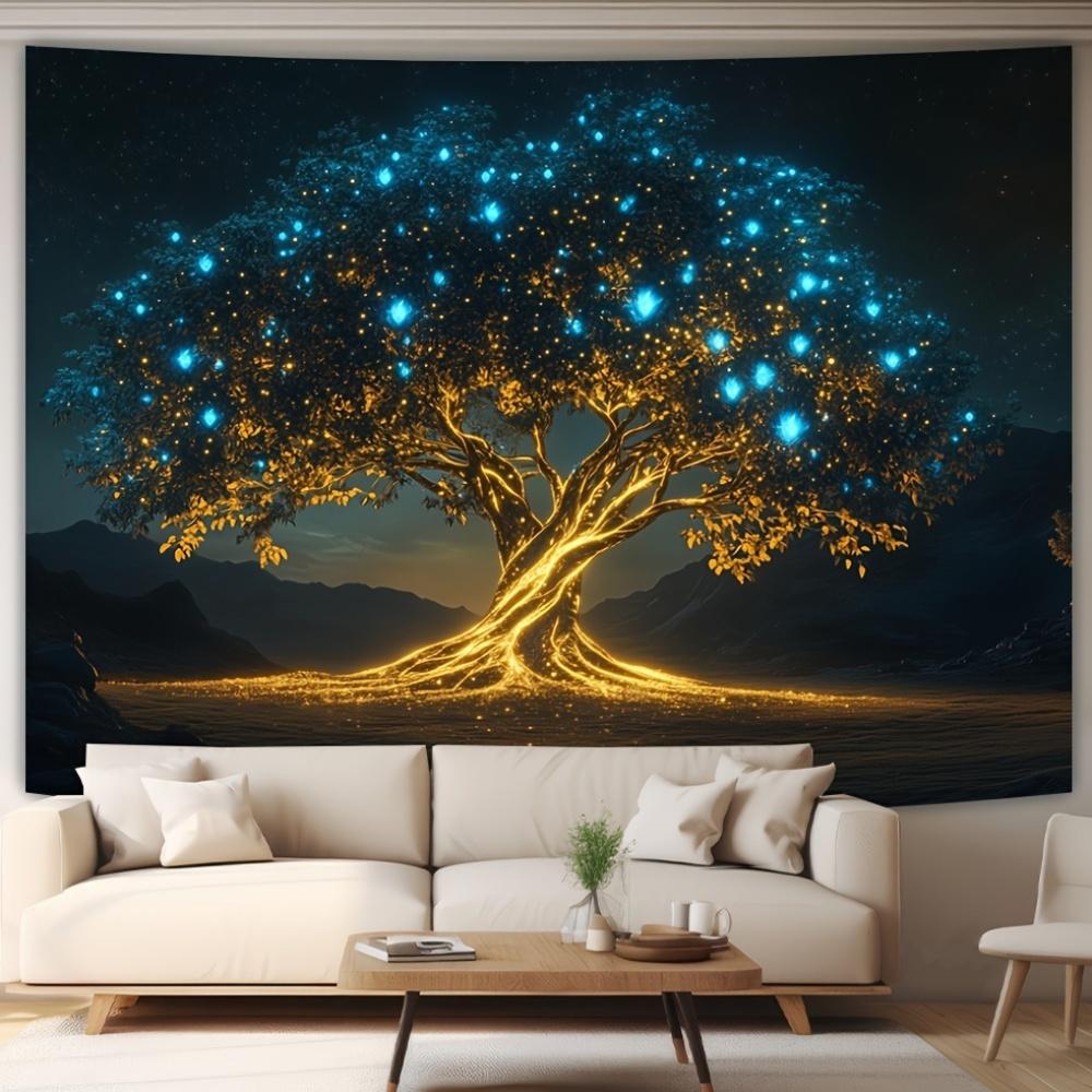 VIKAMA Tree of Life Tapestry Living Room, Bedroom, Outdoor Decorative Tapestry Yoga Room Wall Art Easy-to-Hang Home Decor