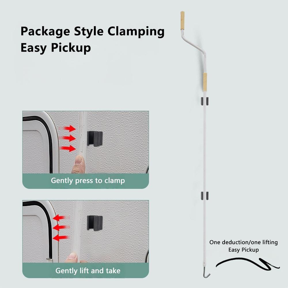 2set RV Awning Crank Handle Bracket Hook Sunshade Pole Holder Clip Storage Mount ABS Lightweight Durable Camper Caravan Trailer