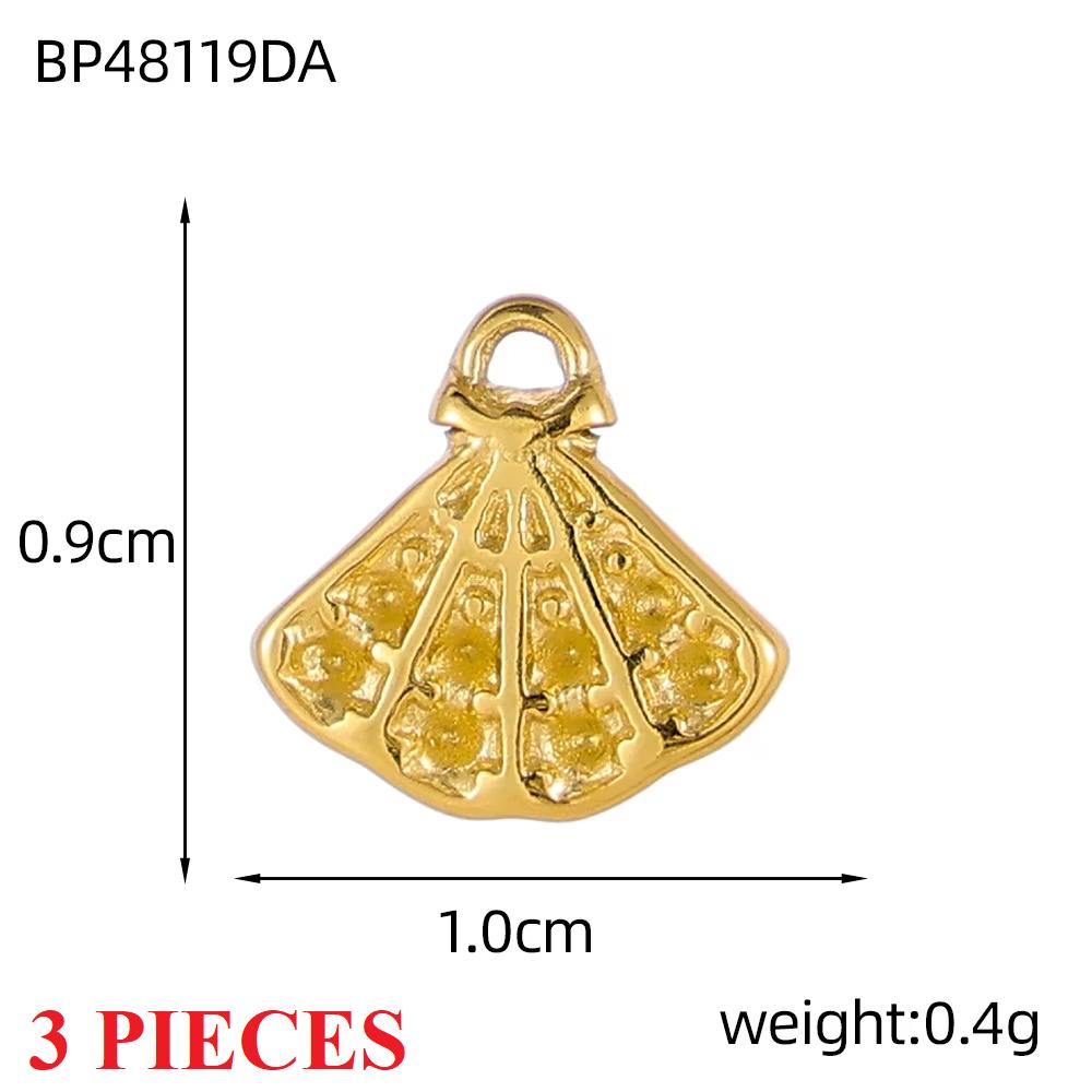 3PCS/LOT CARLIDANA Marine Starfish Shell Pendants, Stainless Steel Charms for DIY Jewelry