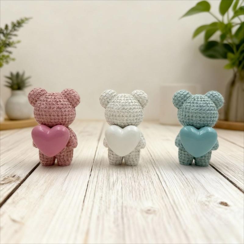 Harzbär-Dekoration mit Herzform Einzigartige Dekorationsfigur Leicht zu pflegen Perfekt für den Innenbereich in modernen Häusern