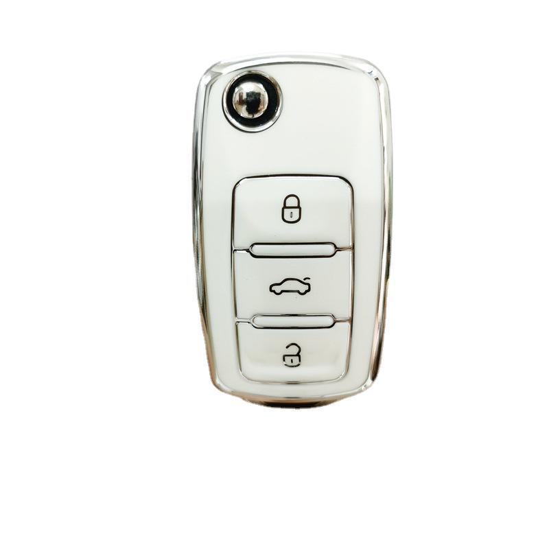 Compatible Key Case for Volkswagen Sagitar, Tiguan L, Lamando, Bora, Polo, Tayron, Langyi, Golf 7 - Protective Shell Buckle