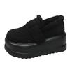 Fashion Women Thick Sole Snow Sneakers New Winter Slip-on Plush Warm Cotton Shoes Woman Outdoor Non Slip Fluffy Platform Fur Shoes 7.5CM