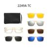 Transparent Square Frame Women Sunglasses 6 In 1 Magnetic Clip Glasses Men Night Vision Eyewear