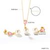 Love Heart Zircon Pearl Earrings Necklace Set Minimalist Light Luxury Jewelry for Women