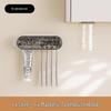 Glacier Pattern Wall-Mounted Toothbrush Holder with Toothpaste Squeezer and Magnetic Inverted Rinsing Cup