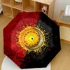Abstract Circular Patterns Compact Travel Automatic Umbrella With 8Rib Sturdy Construction Allseason Umbrella For Travel Fashionable Best For