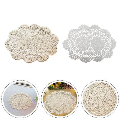 Table Mat 2022 Beige/White Cotton Lace Doilies Floral Lace Doilies Floral