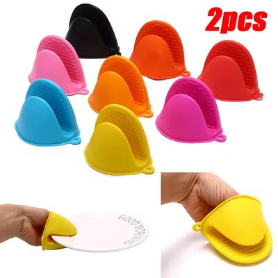 2 Pcs Silicone Heat-resistant Gripper Anti Scald Anti Slip Glove Clip Pot Holder Cooking Hand Clip Anti Scald Microwave Glove