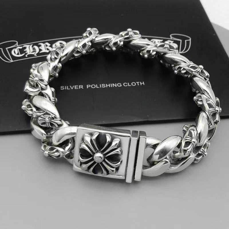 New Cross Bracelet Quan Zhilong Same Style Retro Dominance Coarse Cross Flower Bracelet for Men
