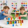 Kids Memory Challenge Toy Bottle Color Matching Board Game, with 14 Colorful Bottles & Wooden Recognition Game Storage Rack, 2-4 Players Family Night