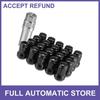 1 Set M12x1.5 Car Heptagon Lug Nut Cone Seat 32mm Screw w/Socket Key Black