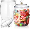 Nuogo 2 Pcs 90 oz Candy Cookie Jar with Lid 0.7 Gallon Plastic Apothecary Buffet Storage Containers Wide Mouth Clear Airtight Food Canister