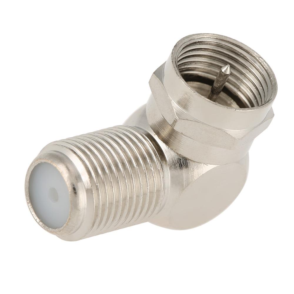 5PCS Practical Right Angle Connector 90 Degree F Type Adapter Coaxial Connector  Modem Connection