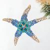 Cute Colorful Rhinestone Starfish Brooch Elegant Clothing Accessories Men Women Bag Hat Business Suit Lapel Pin Fashion Jewelry Gift