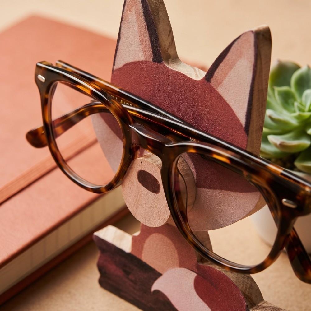 Four Optional Animal Carving Designs Wooden Animal Shaped Eyeglass Holder