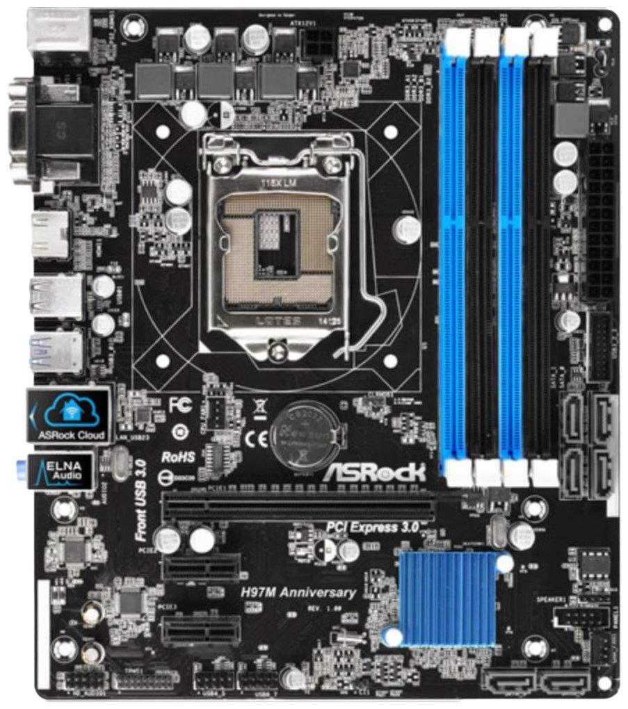 

Материнська плата ASRock Asrock H97 H97M Anniversary M-ATX