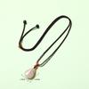 Natural White Agate Pendant Necklace: Chinese Hanfu Style Fortune & Wealth Accessory