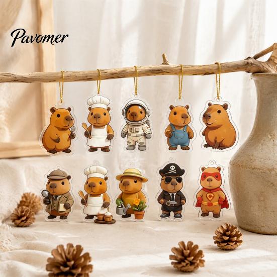 Novelty Gift for Capybara Lovers 2026 Christmas Advent Calendars, 24 Days Countdown with Creative Desk Accessories Cute 2D Hanging Ornaments, Holiday