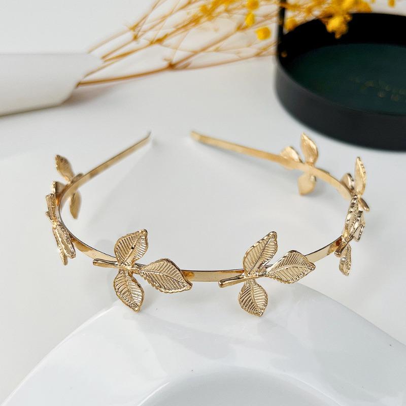 Bride Leaf Hairband Party Metal Leaf Hair Accessory Elegant Crown Headband Leaf Hairpin