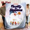 Frosty the Snowman 2D Flat Pattern Flannel Blanket High quality All Seasons Warmth and Comfort Perfect for Christmas Gifts.PMT0914013