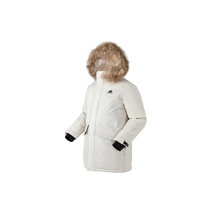 New Balance Windproof Long Down Parka Jacket Asia Sizing White Unisex NBNPA43053-IV XL