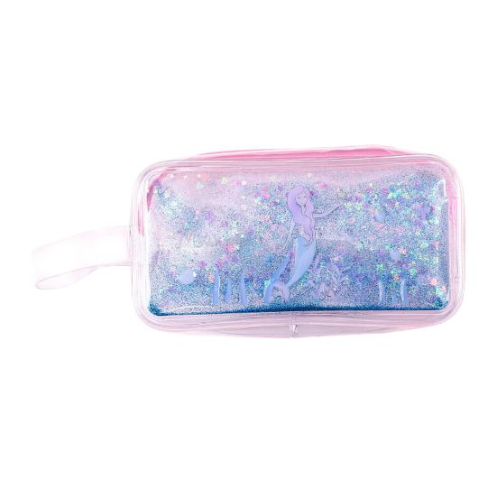 Shiny Pencil Case Transparent Waterproof Travel Cosmetic PVC Makeup Bag Bag Glitter Sequin