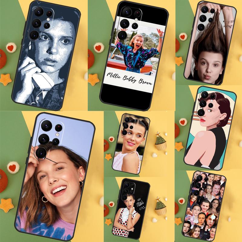Millie Bobby Brown Case For Samsung Galaxy S23 Ultra S24 S22 S20 S21 FE Note 10 20 Ultra S8 S9 S10 Plus Cover