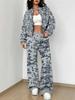 Retro Pattern Autumn And Winter New European And American Women'S Clothing Rose Printing Suit Women