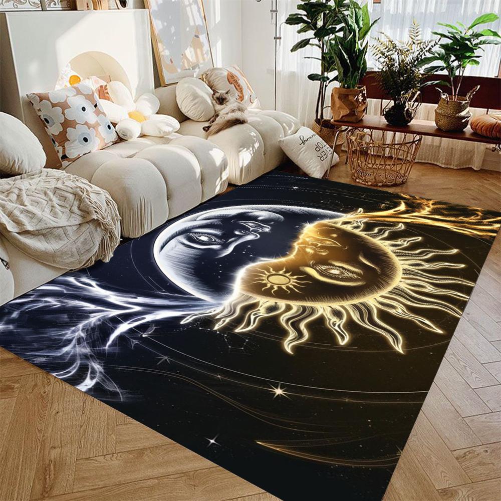 Vintage Sun and Moon Carpet Living Room Sofa Decoration Carpet Boy Game Room Bedside Carpet Children's Crawling Game Mat Gift