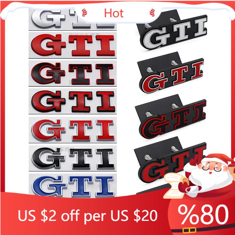 2026 New For VW VOLKSWAGEN 3D Metal GTI Grill Emblem Badge Rear Trunk Decal Car Sticker for Volkswagen VW Golf 5 6 7 8 MK2 MK3 M