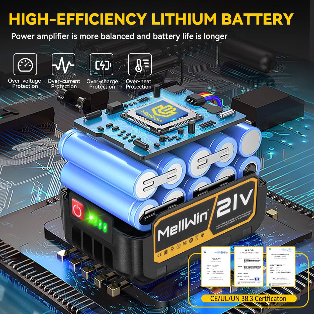 MELLWIN 15000mAh 21V Max Rechargeable Lithium Ion Battery for Makita Power Tools