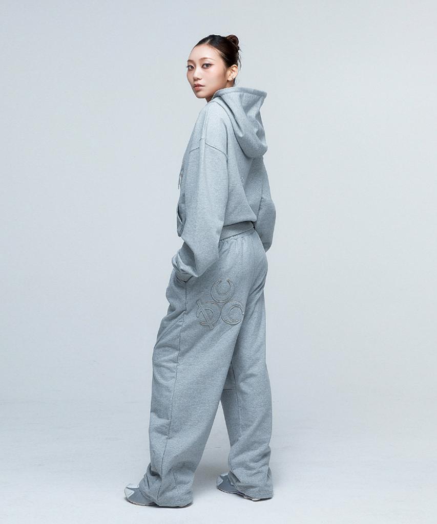 Dauspice (Duc) Symbol Hoodie Zip-Up & Sweat Pants Gray Set-Up