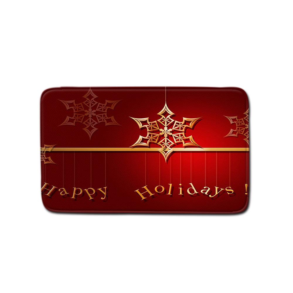 Christmas Four-Piece Shower Curtain Combination Floor Mat Set Bathroom Non-Slip Door Mat Absorbent Carpet